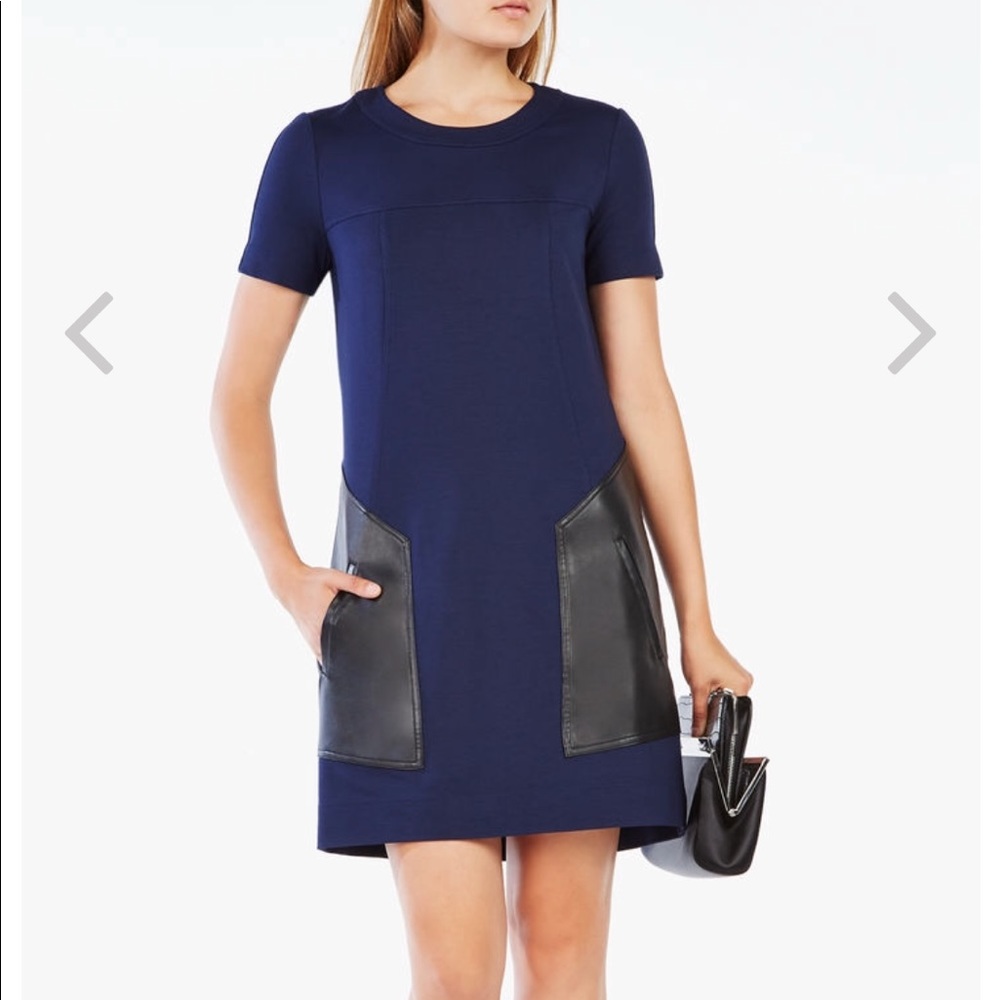 Chrissie Pleather-Blocked Dress